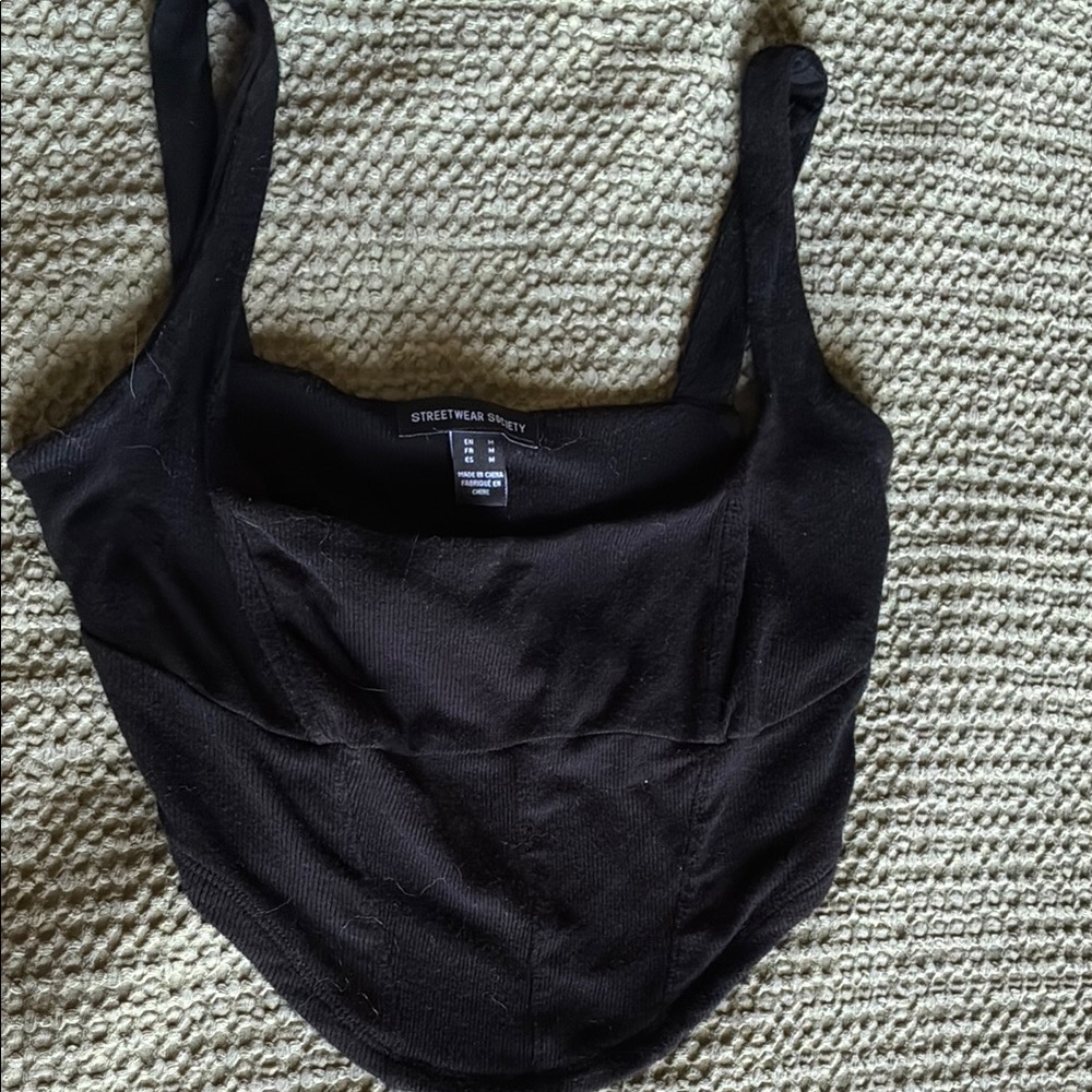 Streetwear Society Black Women's Ribbed Top